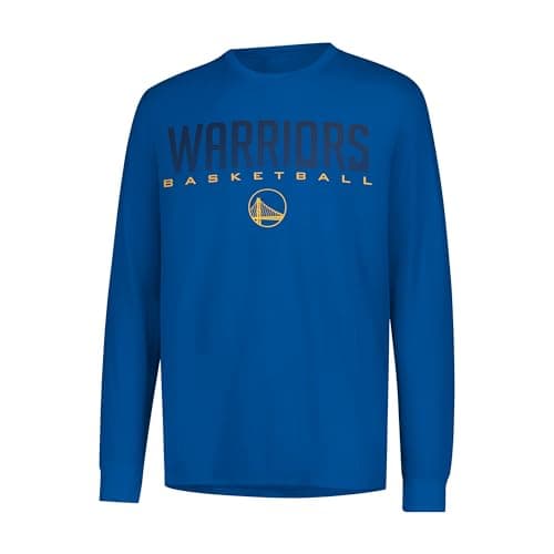 Ultra Game Boys' Long Sleeve Athletic Quick Dry Performance T-Shirt,Golden State Warriors,Team Color,8