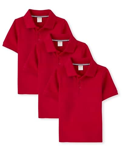 Gymboree,Boys,and Toddler Short Sleeve Polo Shirt,Red 3-Pack,10