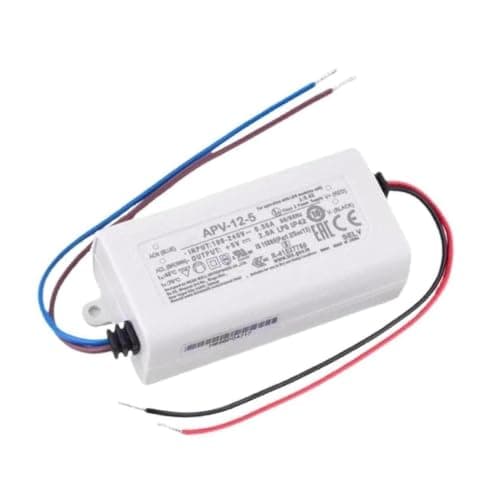 DineDeck APV-12-5: Efficient 5V 2A 10W LED Driver, Constant Voltage, Robust Plastic, Wide Input (90-264VAC/127-370VDC), Ideal for Diverse Lighting Needs, Withstands -22°F to 158°F