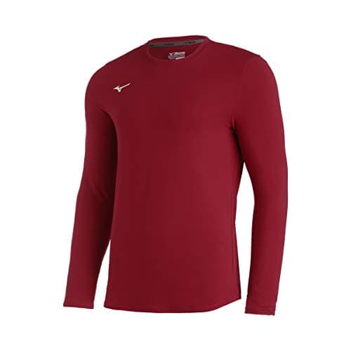 Mizuno Youth Comp Diamond Long Sleeve Crew, Cardinal, X-Large