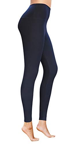 COMFY FOREVER Leggings for Women W/5' High Waist Tummy Control Ankle Length & Capri Pants (Navy, Plus Size L-XL)