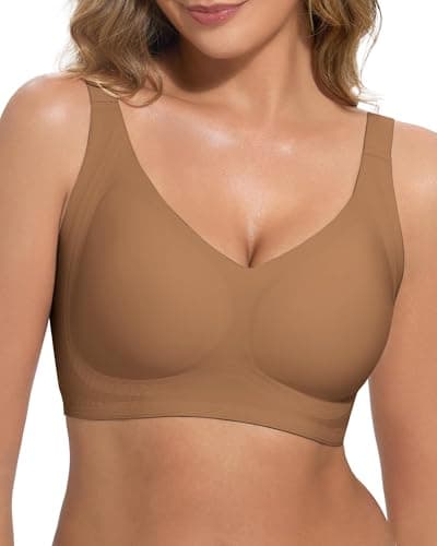 Seamless Push Up Bras No Underwire Wide Straps Supportive Bra for Comfortable Everyday Coffee