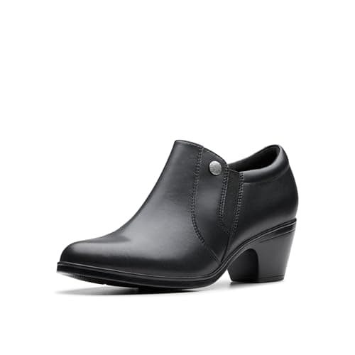 Clarks Collection Women's Emily2 Reyna Ankle Boot, Black Leather, 8 M US