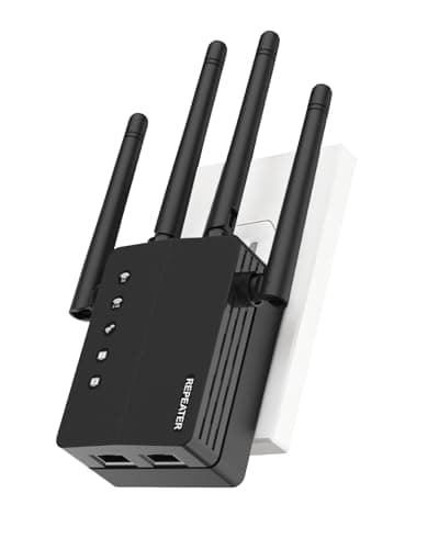 WiFi Extender Signal Booster, Dual Band 2.4/5.8G WiFi Extender – 1200Mbps, 12880 Sq Ft Coverage, 105 Devices & 1-Tap Setup for Home Use