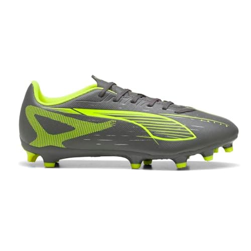 Puma, Men's, Ultra 5 Play Firm, Artificial Ground Soccer Cleats, Matte Aged Silver-Yellow Alert-Puma Aged Silver, 12