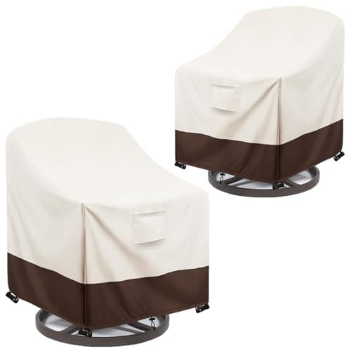 Sobana Patio Chair Covers Waterproof Swivel Outdoor Chair Cover, 33W x 35D x 36H Inches Patio Furniture Covers 2 Pack (Beige)