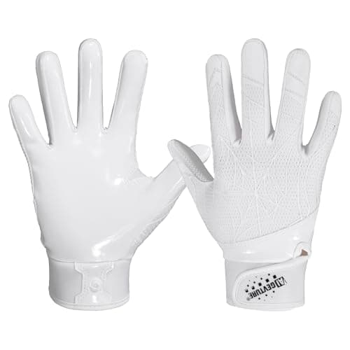 AIGEVTURE Youth Football Gloves Best Gifts for Kids Receiving Gloves Boys Girls White Small