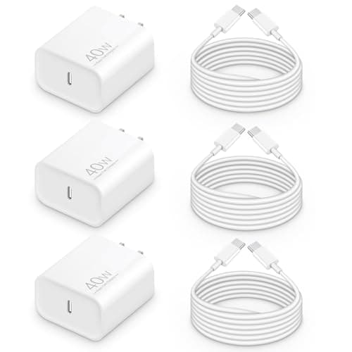 iPhone 17 16 15 Pro Charger Fast Charging, 40W USB-C iPhone Fast Charger Block with 6 FT Type C to C Charging Cable Cord for iPhone 17 Pro Max/17 Pro/17/16/16 Pro Max/16 Pro/15/15 Pro Max(3-Packs)