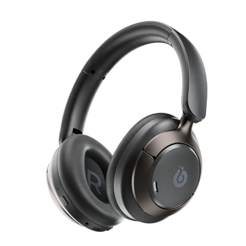 Boean Active Noise Cancelling Headphones, 120H Playtime Bluetooth 6.0 Wireless Headphones with 5 ENC Mics for Clear Call, HiFi Stereo Headset 360° Spatial Audio Over Ear ANC Headphones for Travel Game