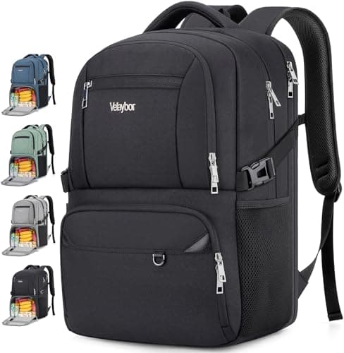 Velaybor Insulated Lunch Backpack Fit 17" Laptop, Work Backpack with Lunch Box for Men & Women, Water Resistant College Computer Bag for Travel, Business, Hiking