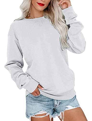 PGANDS Women's Crew Neck Sweatshirts Long Sleeve Cute Loose Casual Pullover Tops