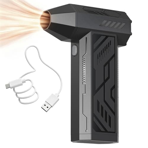 DaiweIon Compressed Air Duster, 110,000 RPM Super Power Electric Air Duster 4-Gear Adjustable Cordless Air Blower Rechargeable Dust Blower for Computer, Keyboard, House, Outdoor, Black