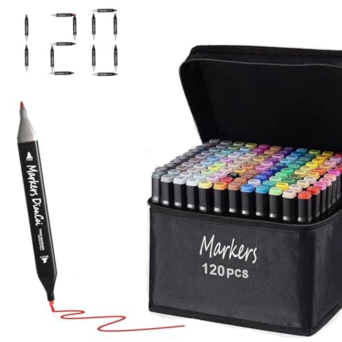 wyewye Alcohol Markers set 120 colors,Painting Pens for Artists,Dual Tip Permanent Art Marker for Artists,Drawing Art Pens for Adults,Sketch Marker for Drawing Journal Note Doodle