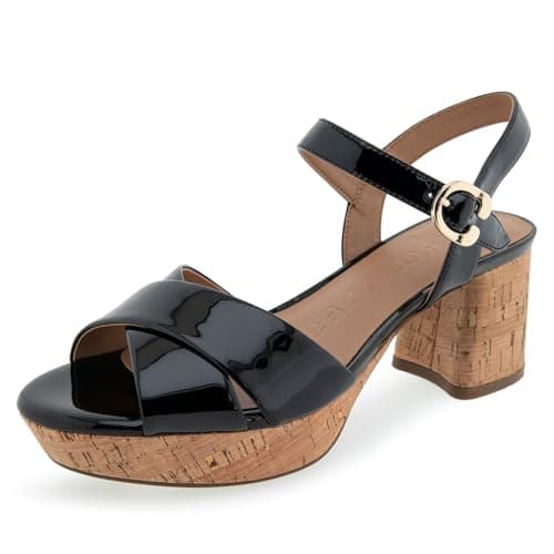 Aerosoles Women's COSMOS Heeled Sandal, Black Patent PU, 10.5M