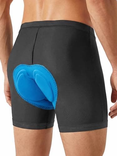 qualidyne Men’s Cycling Underwear 4D Padded Bike Liner Shorts, Breathable Mesh with Leg Grippers for MTB, Road & Indoor Cycling Black