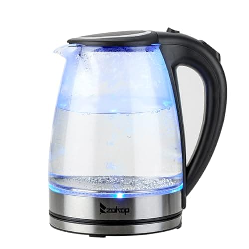 Pinikuyiro 1.8L Electric Glass Kettle,1200W Glass Tea Kettles, Auto Shut-Off and Boil-Dry Protection Cordless Kettle Fast Boiling