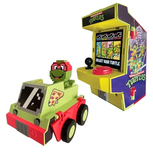 Teenage Mutant Ninja Turtles Arcade Cruisers Raphael Edition, 2-in-1 Arcade Cabinet to Transforming Vehicle with Lights & Sounds and Dual-Screen Lenticular Display