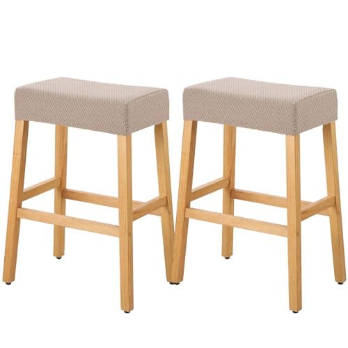 YISUN Stool Covers Rectangle - 2 Pack Stretch Waterproof Saddle Seat Cover Counter Bar Stools Bar Chairs Covers Kitchen Island Chairs Cushion Protector