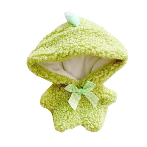 niannyyhouse 10cm Doll Clothes Onesies Rabbit Bear Dinosaur Elk Deer Bodysuit Plush Doll Accessories (Green)