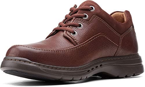 Clarks Men's Un Brawley Lace Oxford, Mahogany Leather, 9.5
