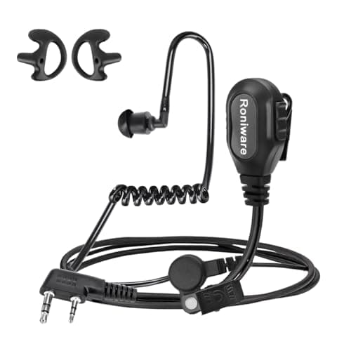 Walkie Talkies Earpiece with Mic 2 Pin Radio Acoustic Tube Headset Compatible for UV-5R Mini UV32 DM32 K5PLUS AR-5RM AR-21R BF-888S BF-F8HP PRO for Baofeng and Wouxun, Puxing, Kenwood