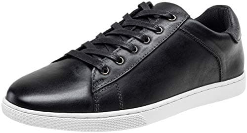 Jousen Men' s Casual Shoes Leather Dress Sneakers Business Casual Shoes for Men Breathable Fashion Sneakers (MY852 Black 10.5)