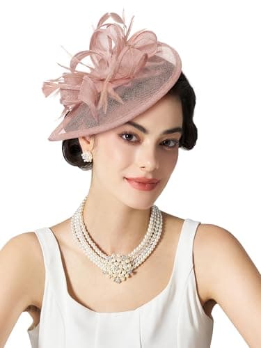 Fascinators Hats for Women, Kentucky Tea Party Hats Derby Hat Pink