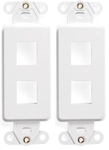 Leviton 41642-W QuickPort Decora Insert, 2-Port, White (Pack of 2)