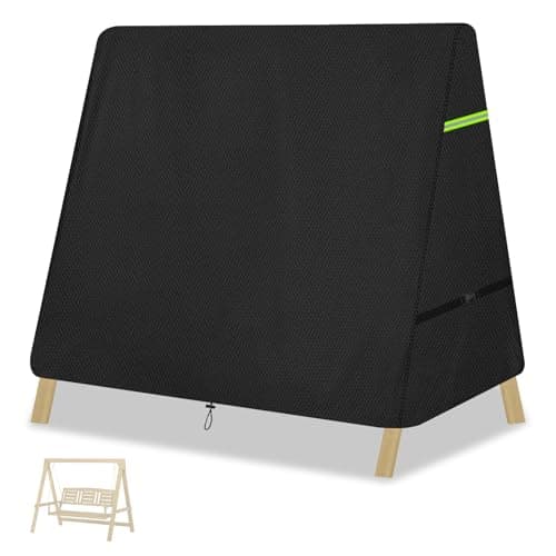 A-Frame Swing Cover, 600D Oxford Cloth Waterproof Covers for Patio Swing Porch Swing Glider Hammock Protective 72 * 55 * 66 Inch,Black