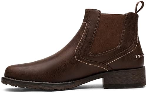 Jousen Mens Chelsea Boots Casual Slip On Boots for Men 8425 Brown 10.5