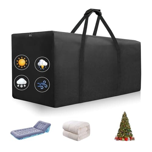 Fentiff Outdoor Patio Cushion Storage Bag - Waterproof Large Patio furniture Cushion Organizer Storage Bag with Handle and Zipper, 68" L x 30" W x 20" H Big Foldable Duffle Cover