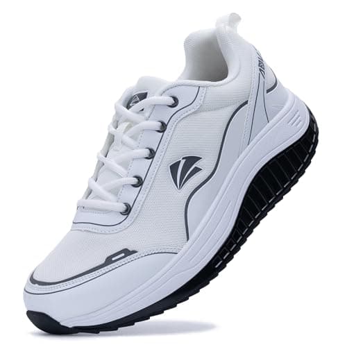 ZF ZEFUHER Men's Walking Shoes with Arch Support Plantar Fasciitis Orthotic Tennis Sneakers for Foot Pain Relief White US 11.5