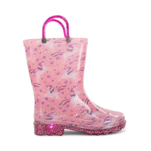 Western Chief Kid's Sparkle Unicorn Lighted PVC, Pink, 13/1