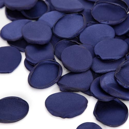 TINGE TIME 200pcs Silk Rose Petals Navy Blue Flower Petals for Wedding, Flower Girl Basket, Aisle Runner, Romantic Dinner Centerpieces, Proposal, Party Confetti