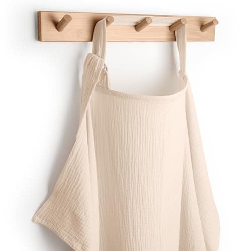Comfy Cubs Muslin Nursing Cover, Pack of 1, 100% Muslin Breastfeeding Cover - Soft & Breathable Baby Nursing Scarf with Adjustable Neck Strap - Portable, Lightweight & Privacy Coverage - Sand