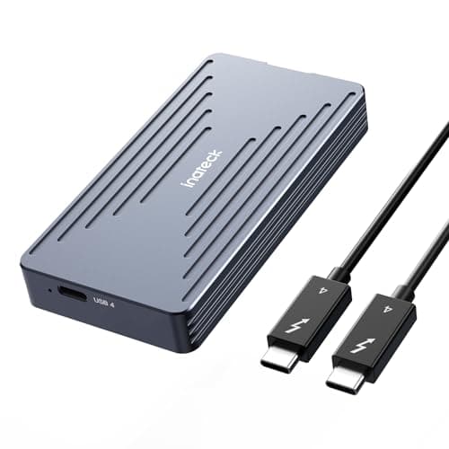 Inateck 40Gbps M.2 NVMe SSD Enclosure, Aluminum Hard Drive Enclosure, USB 4.0/Thunderbolt 4, No Tools Required Installation, Supports 2230/2242/2260/2280 SSDs, M-Key, FE2028
