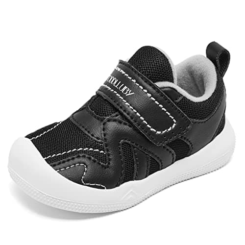 Toddler Baby Walking Shoes Boy Infant Sneakers Non-Slip Breathable First Walker Black Size 5