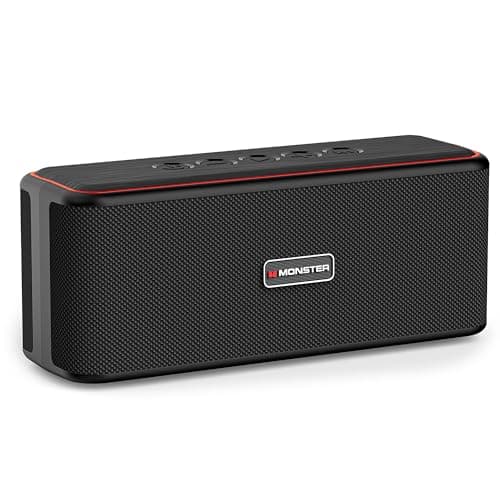 Monster Shock Plus Bluetooth Speaker,Portable Speaker with 40W Loud Stereo Sound, Bluetooth 6.0,TWS Pairing, 20H Playtime,Support AUX/TF Card,IPX6 Waterproof Wireless Speakers for Outdoor,Home,Travel