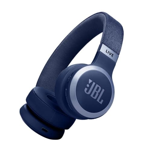 JBL Live 670NC - Wireless On-Ear Headphones with Adaptive Noise Cancelling with Smart Ambient, Up to 65H Battery Life with Speed Charge, Lightweight, Comfortable and Foldable Design (Blue)