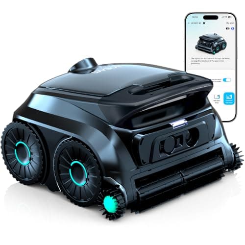 (2026 NEW) WYBOT B1 Cordless Robotic Pool Vacuum for Inground Pools, Six-Roller Brush 4-in-1 Smart Pool Cleaner, Edge Cleaning High Obstacle Crossing, Lightweight, App Navigation, Gray Black