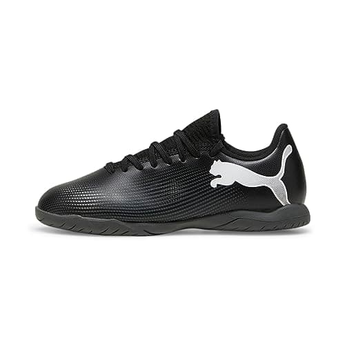 Puma Unisex-Child, Future Play Indoor Training, Puma Black-Puma White, Big Kid 4