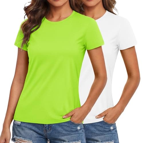 MAGCOMSEN 2 Pack Women Workout Top Short Sleeve UPF 50+ Sun Shirt Quick Dry