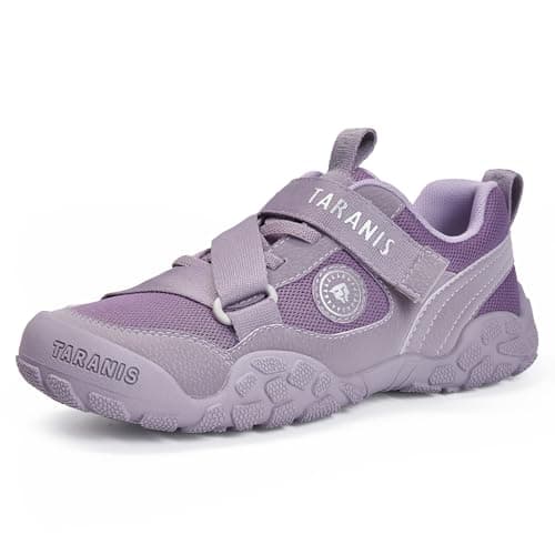 Kids Hiking Shoes Boys Girls Trail Running Shoes Outdoor Walking Shoes for Girls Purple 5-5.5Years