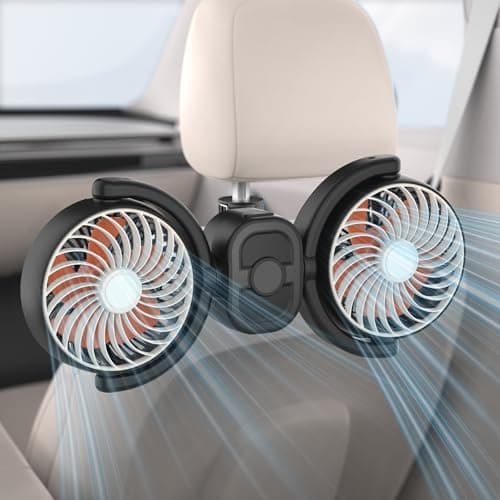 Hayousui 4000mAh Battery & USB Powered Backseat Car Fan for Kids,3 Speed