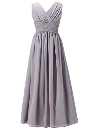 Happy Rose Flower Girl's Dress Party Dresses Juniors Long Bridesmaid Dress Grey 10