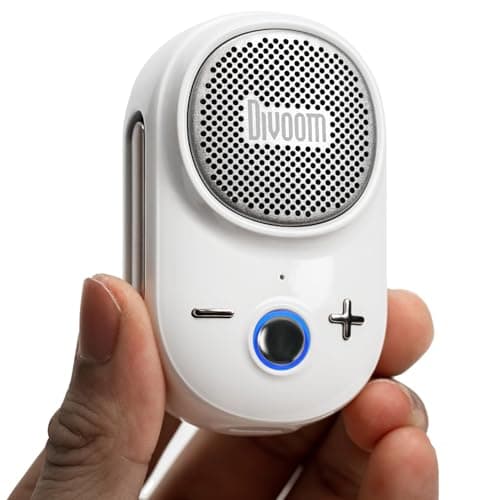 Divoom Itour-S Wearable Bluetooth Speaker, IP67 Waterproof Dustproof, Portable Small Clip-On Bluetooth Speaker, 10H Playtime, for Kitchen, Work, Travel, Biking, Golf, Pool (White)