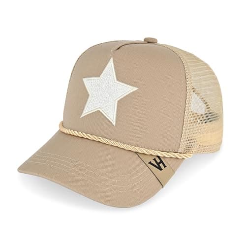 VINTAGE HAVANA Trucker Hats Women | Mesh Adjustable Snapback Hat | Men & Women Cute Trendy Fashion Baseball Cap One Size Beige/Pearl