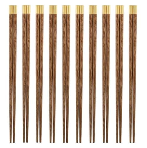 10 Pairs Wooden Chopsticks Set, 9.8 Inches Reusable Chopsticks,Ideal For Kitchens, Restaurants,Food and Noodles