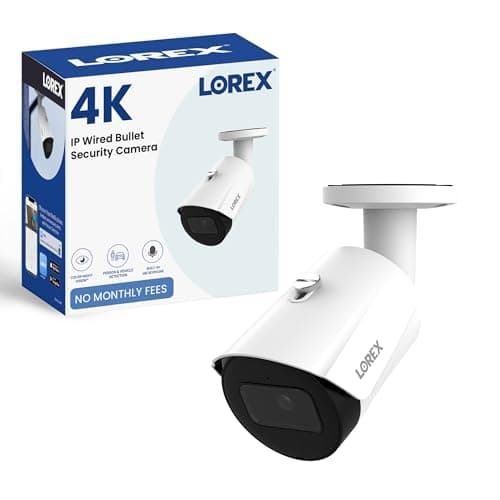 Lorex 4K 8MP IP Bullet PoE White Wired Security Camera | Add-On Camera | Color Night Vision | Smart Motion Detection (Person/Vehicle) | Listen-in Audio | IP67 Weatherproof | Metal Housing
