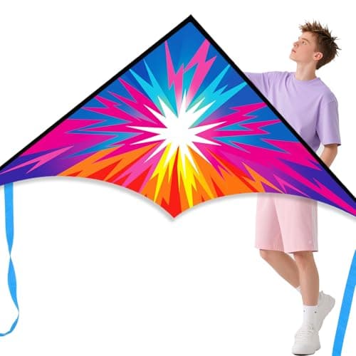 Xida Large Rainbow Kites for Kids & Adults Easy to Fly, Outdoor Beach Kites